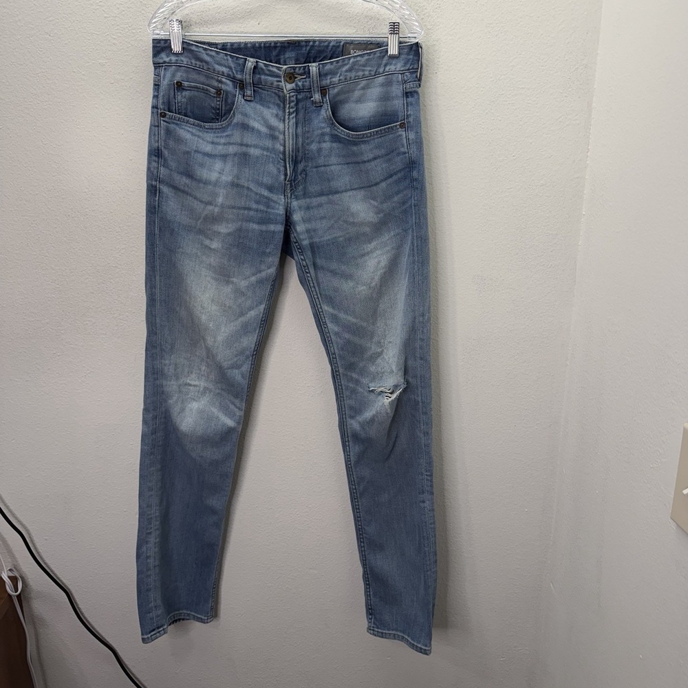 Bonobos Jeans Mens‎ 31x32 Blue Regular Straight Fit Distressed Light Wash